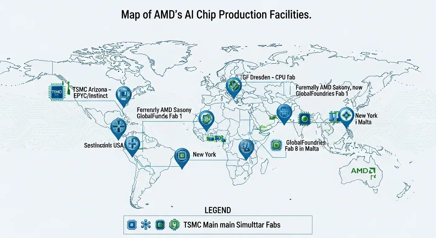 Map of AMD’s AI chip production facilities