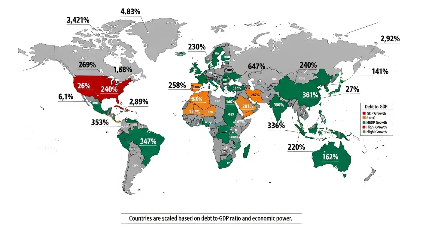 Map of business formation vs debt levels